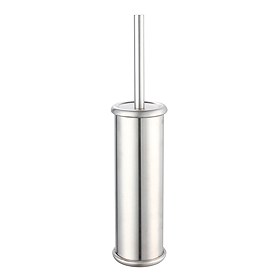 Arezzo Brushed Chrome Round Toilet Brush and Holder 