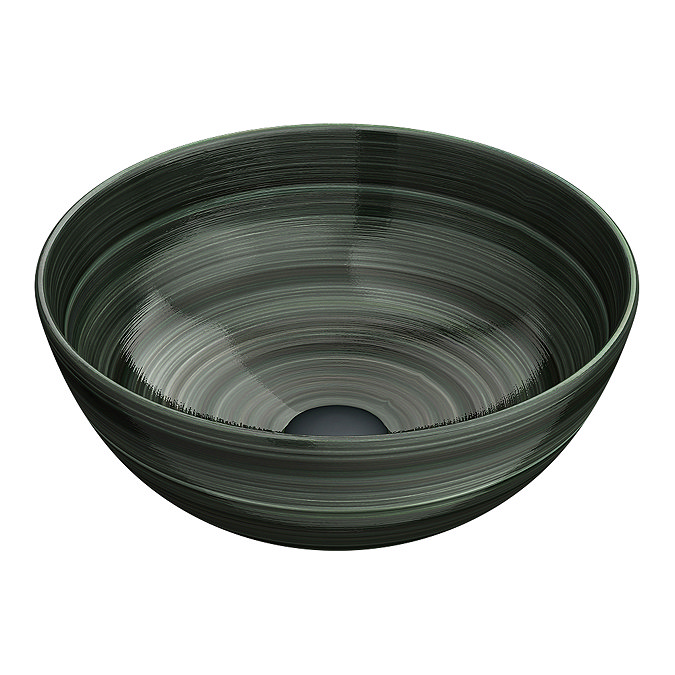 Arezzo Round Brushed Dark Green Counter Top Basin 0TH - 358mm Diameter  Profile Large Image