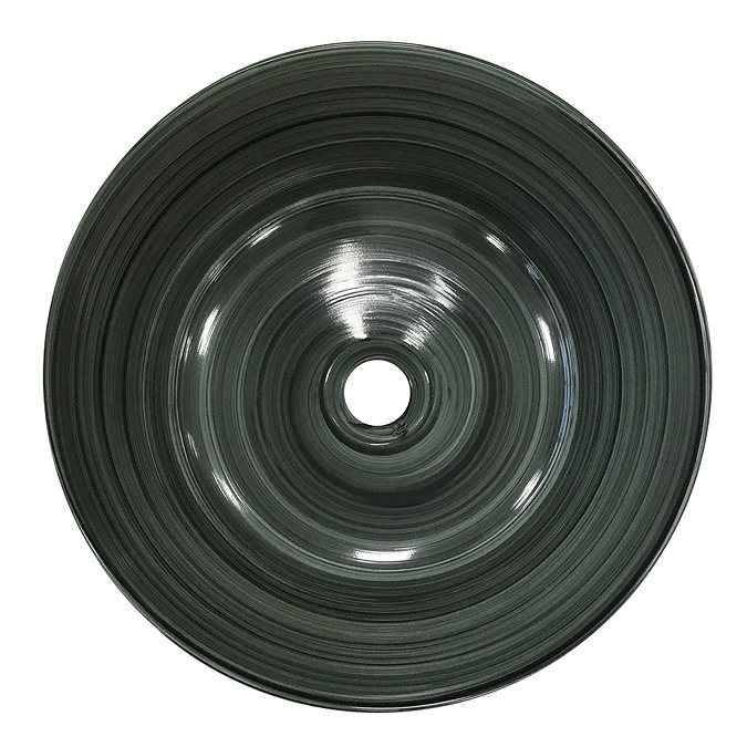 Arezzo Round Brushed Dark Green Counter Top Basin 0TH - 358mm Diameter  Feature Large Image