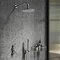 Arezzo Brushed Gunmetal Grey Concealed Individual Diverter + Thermostatic Control Shower Valve Feat