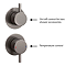 Arezzo Brushed Gunmetal Grey Concealed Individual Diverter + Thermostatic Control Shower Valve Stan