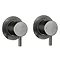 Arezzo Brushed Gunmetal Grey Concealed Individual Stop Tap + Thermostatic Control Shower Valve Standard Large Image