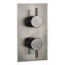 Arezzo Brushed Gunmetal Grey Round Modern Twin Concealed Shower Valve Large Image
