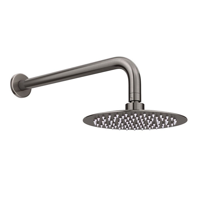 Arezzo Brushed Gunmetal Grey Round Shower Package with Concealed Valve + Head  Standard Large Image