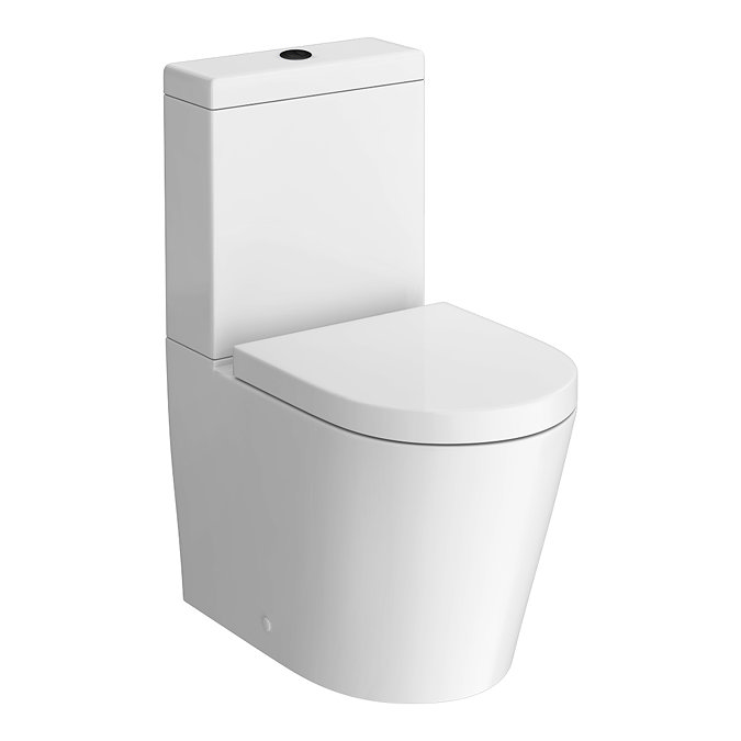  Arezzo BTW Close Coupled Toilet with Matt Black Douche Kit and Soft Close Seat