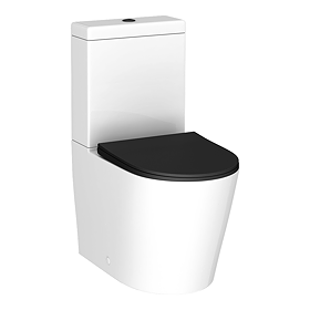 Arezzo BTW Close Coupled Toilet with Matt Black Soft Close Seat