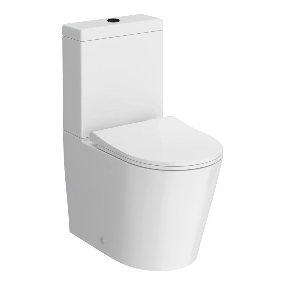 Arezzo BTW Close Coupled Toilet with Slim Soft Close Seat (Matt Black