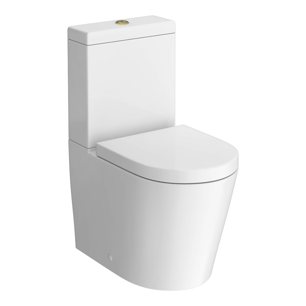 Arezzo BTW Close Coupled Toilet with Soft Close Seat (Brushed Brass