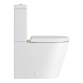 Arezzo BTW Close Coupled Toilet with Soft Close Seat (Brushed Brass Flush + Hinges)