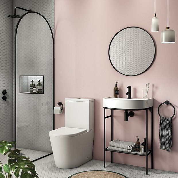 Arezzo BTW Close Coupled Toilet with Slim Soft Close Seat (Matt Black