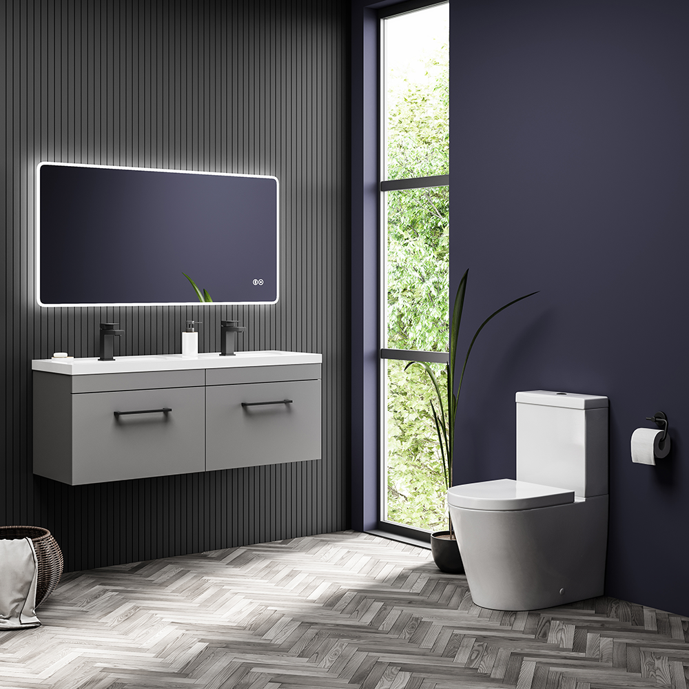 Arezzo BTW Close Coupled Toilet with Slim Soft Close Seat (Matt Black
