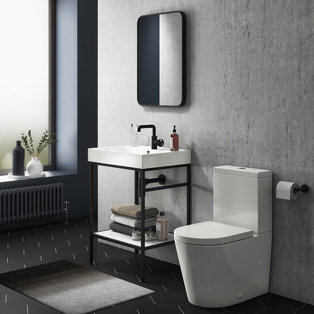 Arezzo BTW Close Coupled Toilet + Soft-Close Seat  In Bathroom Large Image