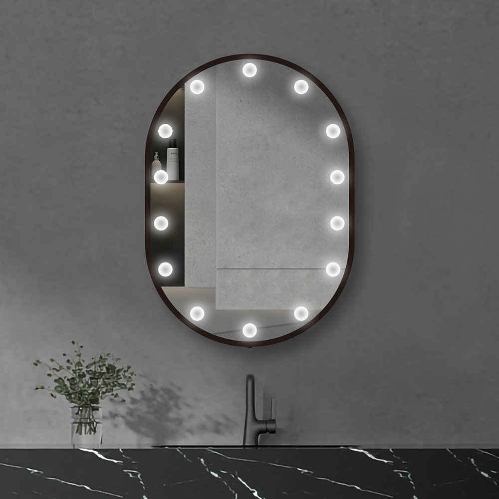 Arezzo Bulb 500 x 700mm Capsule LED Illuminated Mirror with