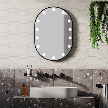 Arezzo Bulb 500 x 700mm Capsule LED Illuminated Mirror with Motion Sensor + Anti-Fog