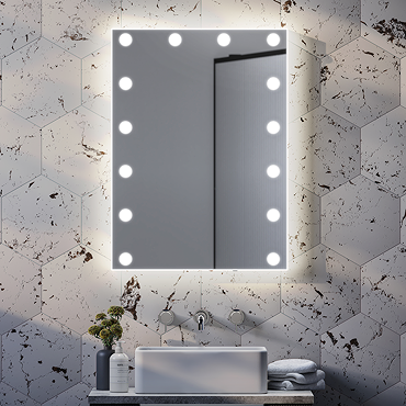 Arezzo Bulb 500 x 700mm LED Illuminated Mirror with Motion Sensor + Anti-Fog