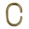 Arezzo C-Type Shower Curtain Rings (Pack of 12) Brushed Brass  Profile Large Image