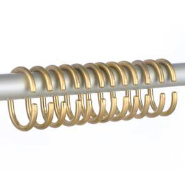 Arezzo C-Type Shower Curtain Rings (Pack of 12) Brushed Brass Medium Image