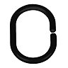 Arezzo C-Type Shower Curtain Rings (Pack of 12) Matt Black  Profile Large Image