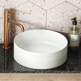 Arezzo Chevron Round Counter Top Basin - 360mm Diameter Large Image