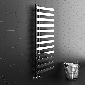 Arezzo Chrome 1200 x 500mm 12 Bars Designer Heated Towel Rail