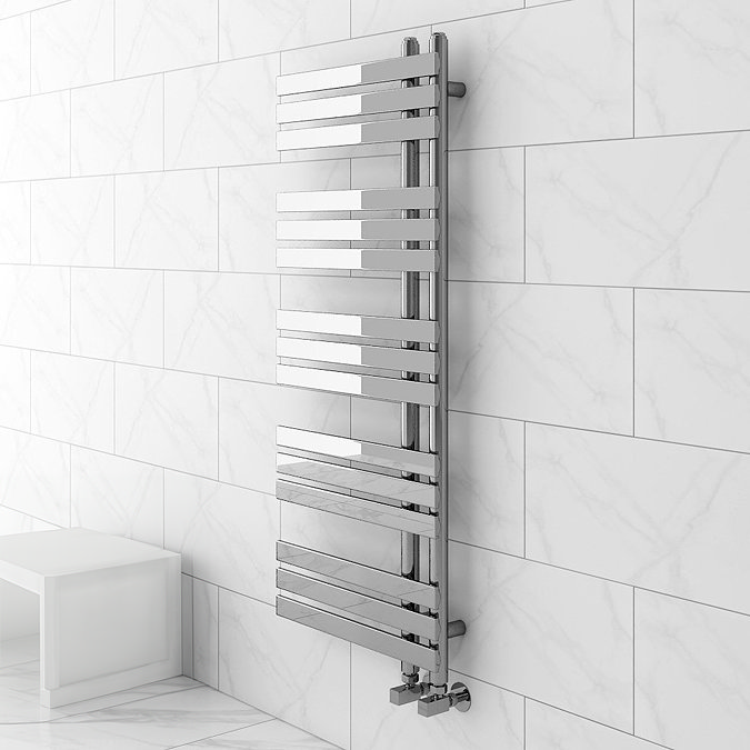 Arezzo Chrome 1200 x 500mm 15 bars Designer Heated Towel Rail