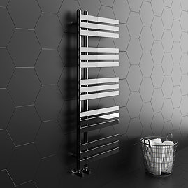 Arezzo Chrome 1200 x 500mm 15 bars Designer Heated Towel Rail