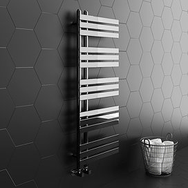 Arezzo Chrome 1200 x 500mm 15 bars Designer Heated Towel Rail