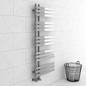 Arezzo Chrome 1200 x 500mm 15 bars Designer Heated Towel Rail Large Image