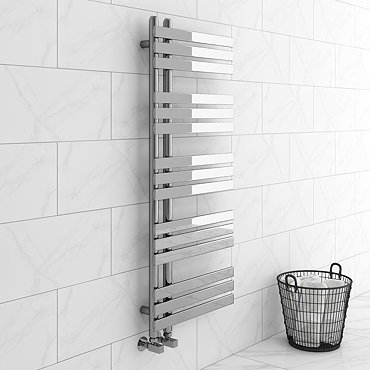 Arezzo Chrome 1200 x 500mm 15 bars Designer Heated Towel Rail  Profile Large Image