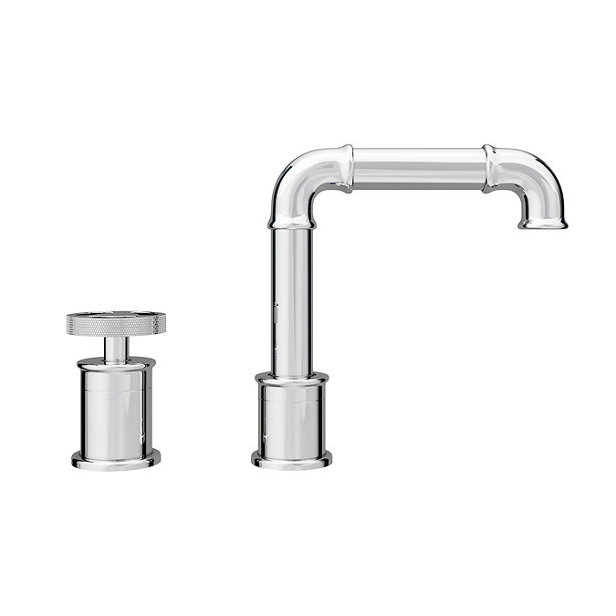 Arezzo Chrome 2TH Industrial Style Deck Mounted Basin Mixer  In Bathroom Large Image