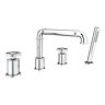Arezzo Chrome 4TH Industrial Style Deck Mounted Bath Shower Mixer inc. Pull Out Handset  Feature Lar