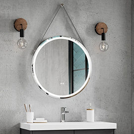 Arezzo Chrome 600mm Round LED Illuminated Anti-Fog Bathroom Mirror Medium Image