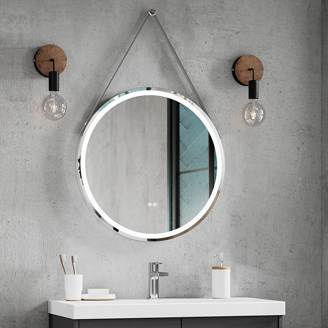 Arezzo Chrome 600mm Round LED Illuminated Anti-Fog Bathroom Mirror Large Image