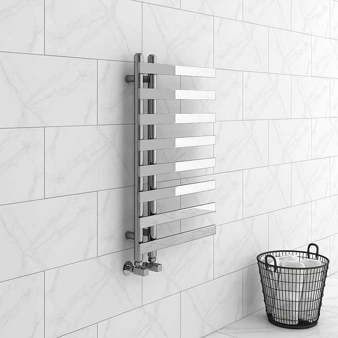 Arezzo Chrome 800 x 500mm 8 Bars Designer Heated Towel Rail  Profile Large Image