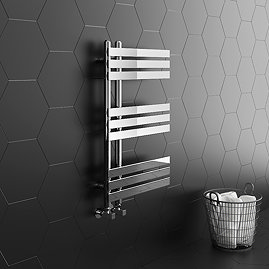 Arezzo Chrome 800 x 500mm 9-Bar Designer Heated Towel Rail