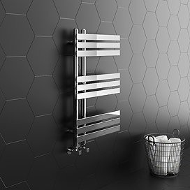 Arezzo Chrome 800 x 500mm 9-Bar Designer Heated Towel Rail