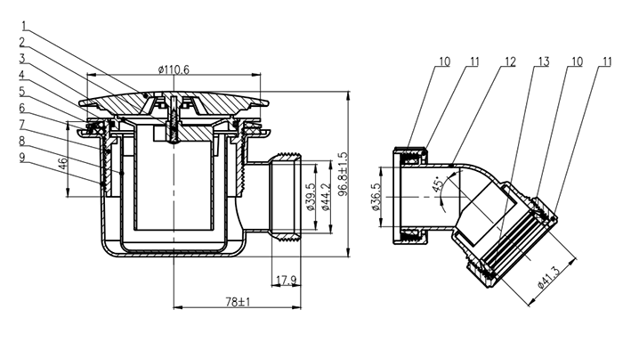 Arezzo Chrome 90mm High Flow Shower Tray Waste