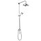 Arezzo Chrome Grand Rigid Riser Kit with Diverter + Industrial Style Dual Exposed Shower Valve