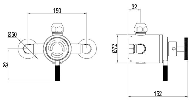 Arezzo Chrome Grand Rigid Riser Kit with Diverter + Industrial Style Dual Exposed Shower Valve