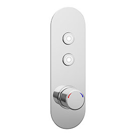 Arezzo Chrome Industrial Style Push Button Shower Valve (2 Outlets) Medium Image