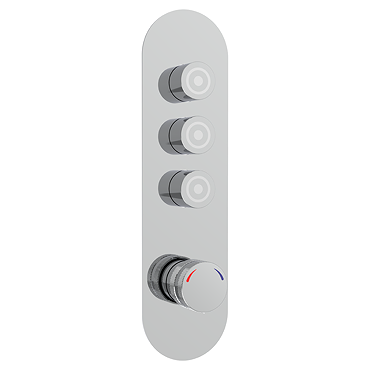 Arezzo Chrome Industrial Style Push Button Shower Valve (3 Outlets)  Feature Large Image