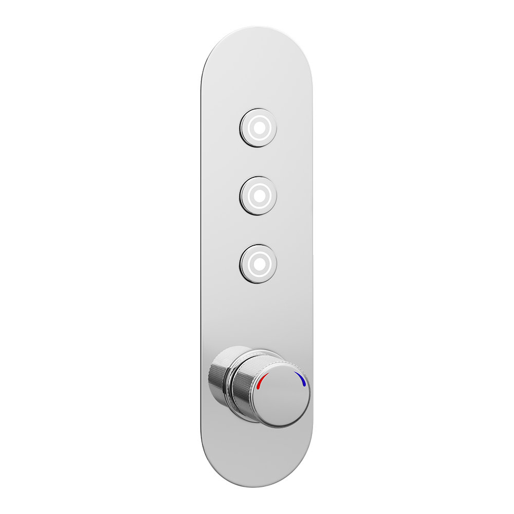 Arezzo Chrome Industrial Style Push Button Shower Valve 3 Outlets