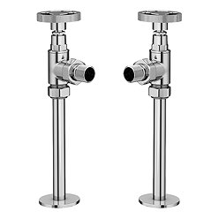 Arezzo Chrome Industrial Style Angled Radiator Valves