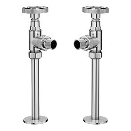 Arezzo Chrome Industrial Style Angled Radiator Valves