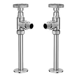 Arezzo Chrome Industrial Style Angled Radiator Valves