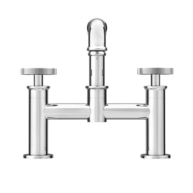 Arezzo Chrome Industrial Style Bath Filler  In Bathroom Large Image
