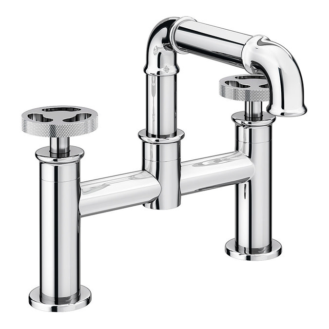 Arezzo Chrome Industrial Style Bath Filler  Feature Large Image