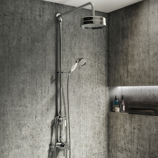 Arezzo Chrome Industrial Style Exposed Dual Shower Valve  Feature Large Image