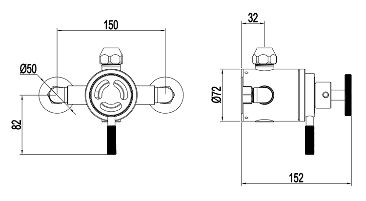 Arezzo Chrome Industrial Style Exposed Dual Shower Valve