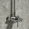Arezzo Chrome Industrial Style Exposed Dual Shower Valve with Riser Kit Chrome